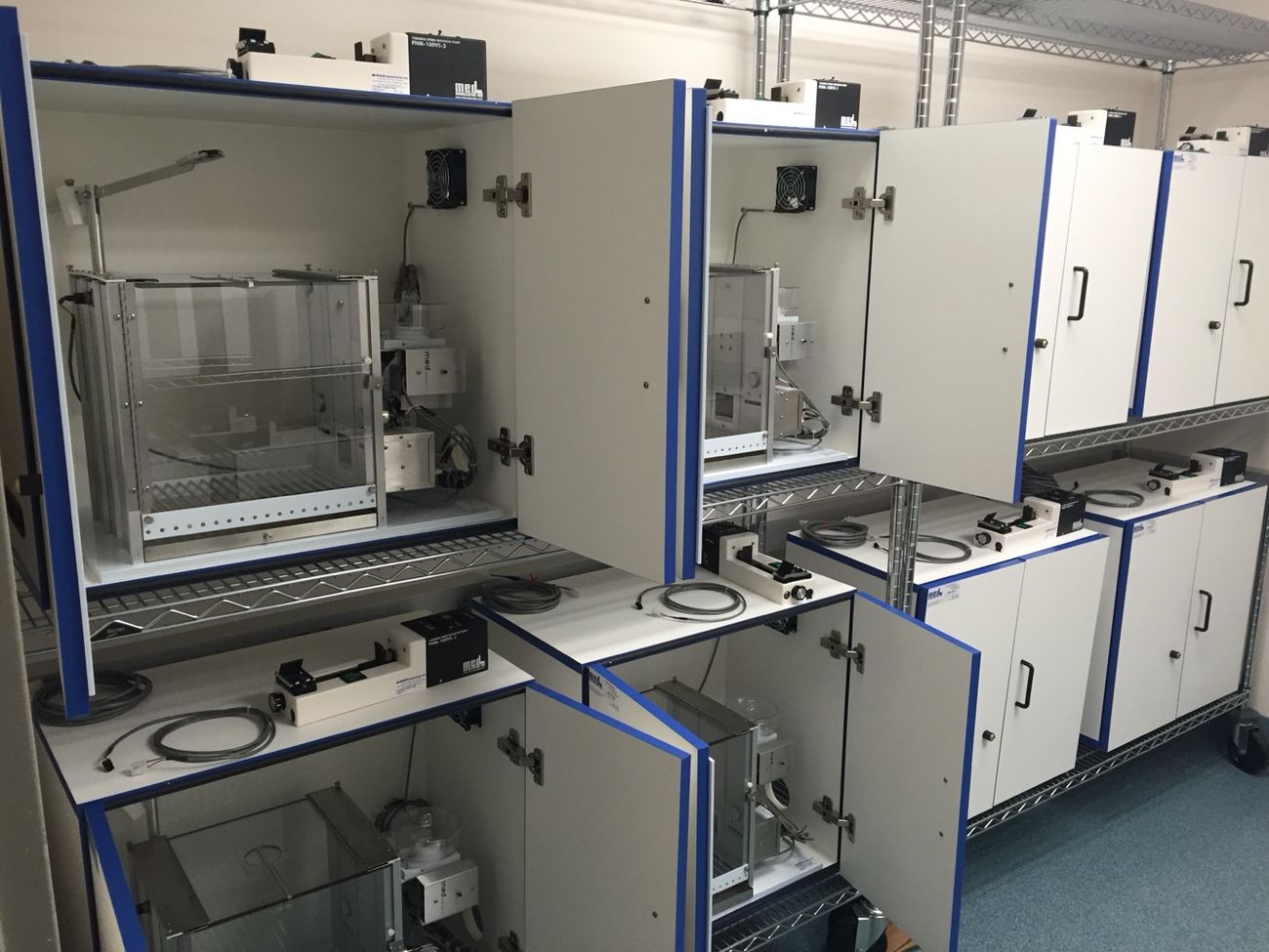 An operant self-administration chamber in the center's behavioral testing facility.